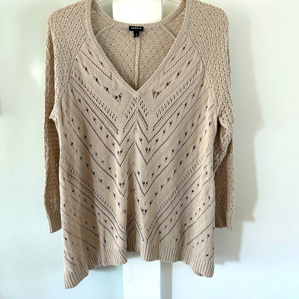 Torrid Cream Sweater. Plus size 3. Perfect condition.